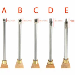 DECKON Tour A Bois Outil De Tournage En Carbure Avec Manche En Bois Lame Outil De Travail Du Bois,style C 15 Carre - Style C 15 Carre -Tours et accessoires Soldes 63951399 3