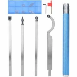 LIFCAUSAL 12 Pièces/ensemble Haute Dureté Tour à Métaux Kit D'outils De Tournage Ensemble De Support De Barre D'alésage Pour Le Traitement Des Pièces En Acier Outil De Travail Du Bois à Main