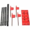 LIFCAUSAL Kit D'outils De Tournage De Tour à Métaux 4 PCS S07K/ S08K/ S10K/ S12M-SCLCR06 Barres D'alésage 10 PCS CCMT060204 Inserts En Carbure 4 Clés Prune Pour L'usinage De Petits Trous