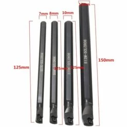 LIFCAUSAL Kit D'outils De Tournage De Tour à Métaux 4 PCS S07K/ S08K/ S10K/ S12M-SCLCR06 Barres D'alésage 10 PCS CCMT060204 Inserts En Carbure 4 Clés Prune Pour L'usinage De Petits Trous -Tours et accessoires Soldes 64557308 4