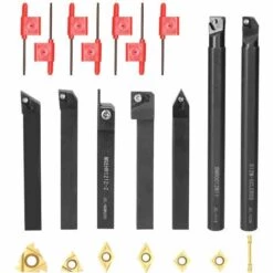 LIFCAUSAL 7 Pièces 12mm Tige Diamètre Tour Porte-outil De Tournage Barre D'alésage Inserts Ensemble Pour Le Traitement Des Pièces En Acier