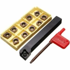 DENUOTOP SCLCR1212H09 12x100mm Porte-Outil De Tournage De Tour Avec 10 CCMT09T304-PM Inserts
