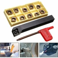 DENUOTOP SCLCR1212H09 12x100mm Porte-Outil De Tournage De Tour Avec 10 CCMT09T304-PM Inserts -Tours et accessoires Soldes 65110269 5