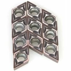 KAEJYIUT 10 Pieces / Boite DCMT070204 VP15TF DCMT21.51 Lame De Carbure CNC, Pieces En Acier D'usinage CNC Diamant Avec Trou Interieur, Couleur Aleatoire De La Boite