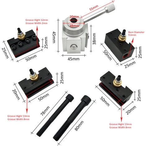 TANCYCO Mini Outil De Changement Rapide Tour Porte-outil Support De Coupeur De Poteau Kit De Vis Ensemble Barre D'alésage Tournant Clé De Support De Face 5 TANCYCO Mini Outil De Changement Rapide Tour Porte-outil Support De Coupeur De Poteau Kit De Vis Ensemble Barre D'alésage Tournant Clé De Support De Face – Image 5