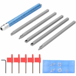 LIFCAUSAL 6 Pièces/ensemble Haute Dureté Tour à Métaux Kit D'outils De Tournage Ensemble De Support De Barre D'alésage Pour Le Traitement Des Pièces En Acier Outil De Travail Du Bois à Main