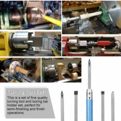 LIFCAUSAL 6 Pièces/ensemble Haute Dureté Tour à Métaux Kit D'outils De Tournage Ensemble De Support De Barre D'alésage Pour Le Traitement Des Pièces En Acier Outil De Travail Du Bois à Main -Tours et accessoires Soldes 66372796 3