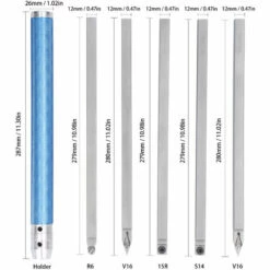 LIFCAUSAL 6 Pièces/ensemble Haute Dureté Tour à Métaux Kit D'outils De Tournage Ensemble De Support De Barre D'alésage Pour Le Traitement Des Pièces En Acier Outil De Travail Du Bois à Main -Tours et accessoires Soldes 66372796 5