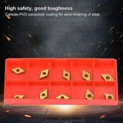 Cisea Lame D'insertion En Carbure - 10pcs Dcmt070204 Us735 Dcmt21.51 Outil De Tournage De Tour De Lame D'insertion En Carbure Revêtu De CNC Avec Clé -Tours et accessoires Soldes 66862653 3