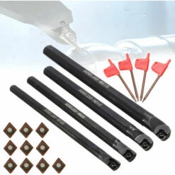 KAEJYIUT 4Pcs 7/8/10 / 12Mm S07K / S08K / S10K / S12M-Sclcr06 Tour Cnc Boring Decolletage Holder Outil + 10Pcs Ccmt060204 Inserts + 4Pcs Wrenches -Tours et accessoires Soldes 66995690 5