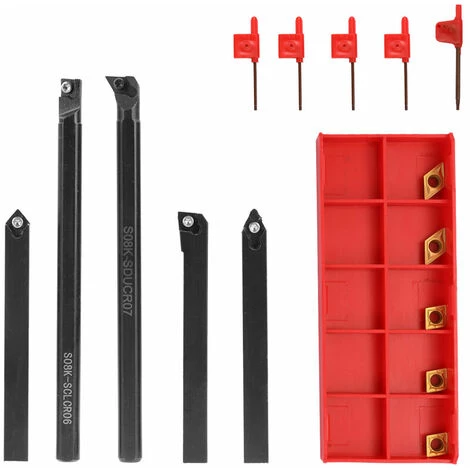 KAEJYIUT 5Pcs De Turning Porte-Outil De Forage Bar + 3Pcs Ccmt060204 + 2Pcs Dcmt070204 Carbure Insert Set 1 KAEJYIUT 5Pcs De Turning Porte-Outil De Forage Bar + 3Pcs Ccmt060204 + 2Pcs Dcmt070204 Carbure Insert Set