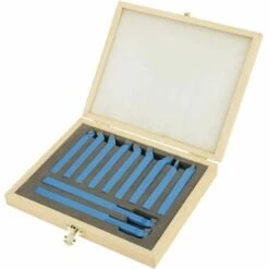 ENLENK Jeu D'outils De Tournage 11 Pièces, Jeu D'Acier De Tournage Au Carbure, Outils Tour A Metaux Plaquette Avec Étui En Bois, Pointe De Carbure De Rotation Tournant Pour Le Tournage De Fraisage 8x8 Mm