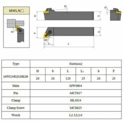 MONLY Outil De Tournage MWLNR2020K08 Tige De Forage A Pince + WNMG080404 -Tours et accessoires Soldes 68768797 5